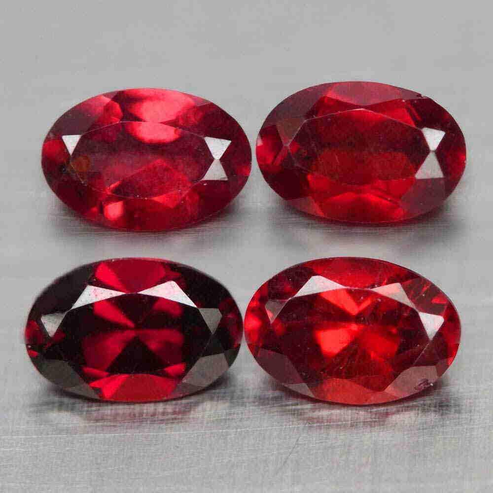 Raspberry Red Rhodolites lot-4 stones (1 of 3)