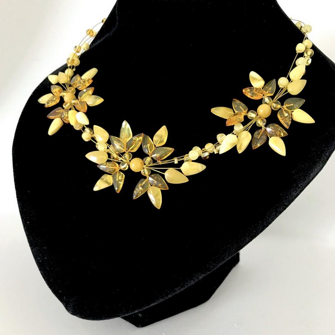Unique and Marvellous Amber Floral Necklace made from (1 of 8)