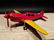 Cast Iron Red & Yellow Airplane Toy