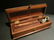 Hardwood Inkwell Writing Box Pen Desk Set w Inkwell &