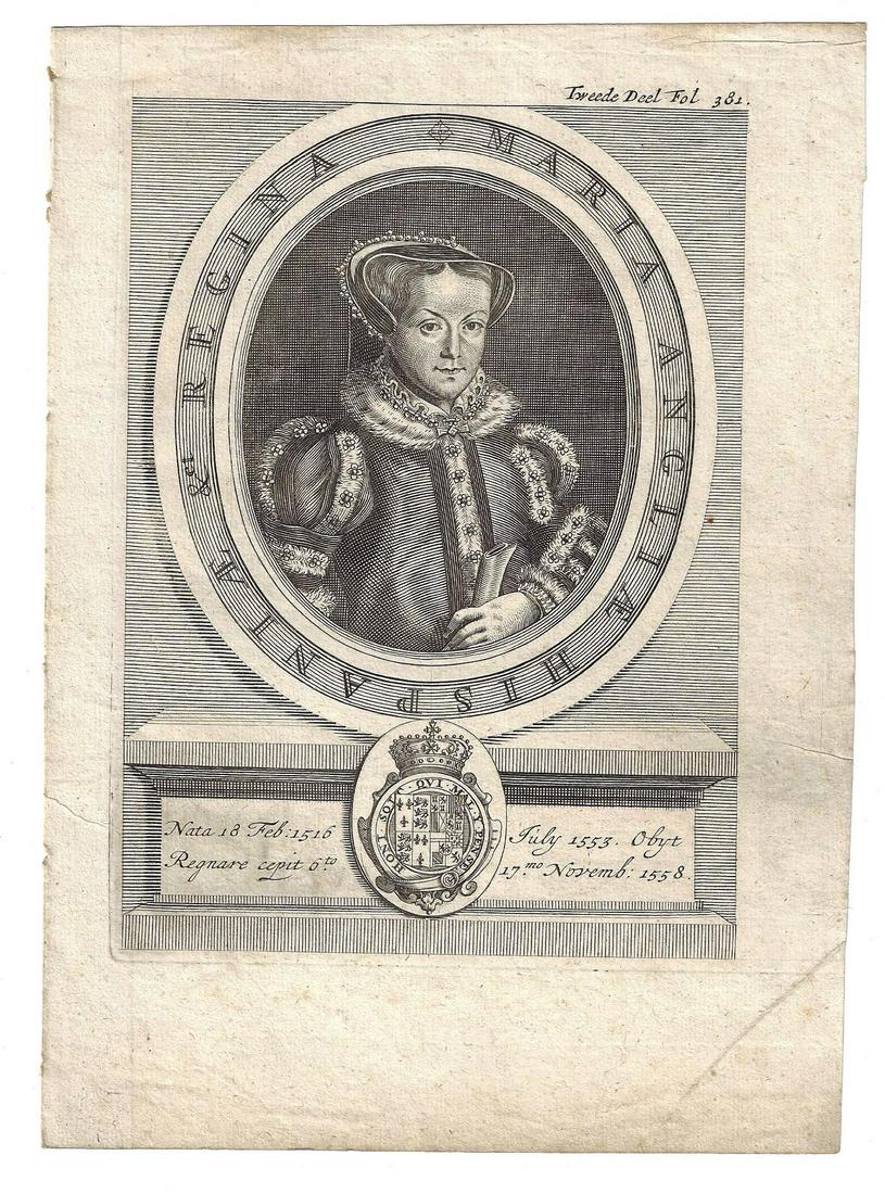 18th C Engraving Queen Mary (1 of 1)
