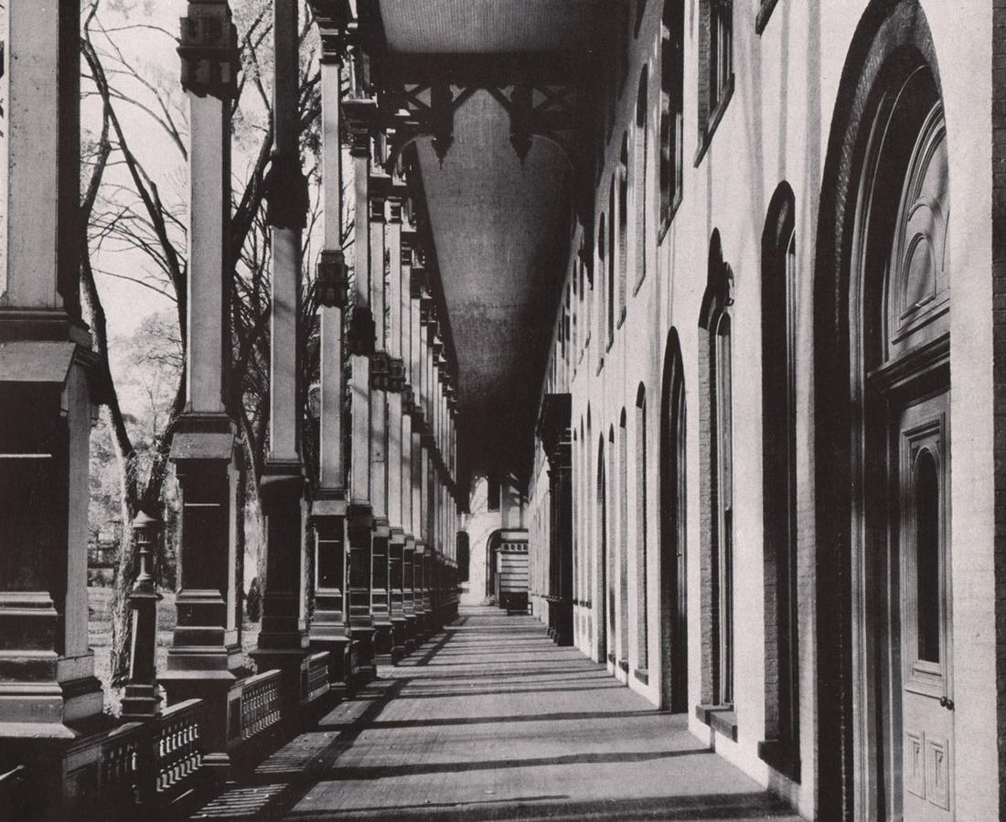 WALKER EVANS - Hotel Porch, Saratoga Springs NY, 1930: Artist: WALKER EVANS Print Title: Hotel Porch, Saratoga Springs NY, 1930 Printing Date: 1930’s Medium: Photoengraving Printed in: the USA Image Size: 5.5 x 7” Walker Evans(1903–1975) was one of