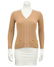 Marelli Tan zip front ribbed cardigan with gold chain - 3