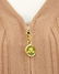 Marelli Tan zip front ribbed cardigan with gold chain - 4