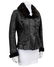 Prada Black fitted and cropped shearling jacket