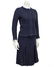Prada Blue raw edge knit tweed skirt suit