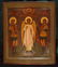 Antique 18C Russian Icon Of The Guardian Angel & Saints