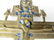 ANTIQUE RUSSIAN BRONZE ENAMEL WALL ICON CROSS w/ PRAYER - 2
