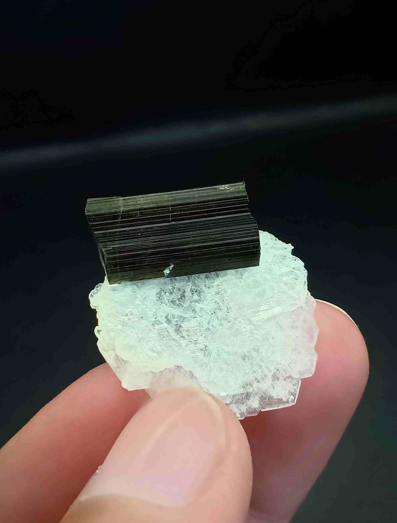4 Gram Very Amazing Natural Tourmaline With Albite: No Reserve! Title: 4 Gram Very Amazing Natural Tourmaline With Albite Specimen Treatment: Natural Gemstones: Tourmaline Weight: 4 Gram Size/Dimensions: 24x24x7 mm Origin: Pakistan Shipping: Domestic: 