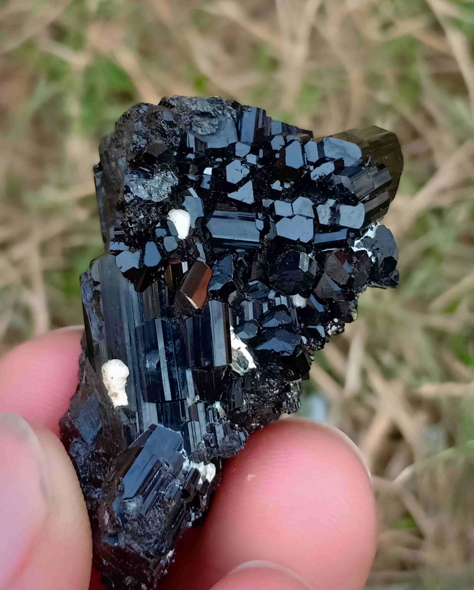 27 Gram Very Beautiful Natural Black Tourmaline: Title: 27 Gram Very Beautiful Natural Black Tourmaline Specimen Treatment: Natural Gemstones: Tourmaline Weight: 27 Gram Size/Dimensions: 44x25x20 mm Origin: Pakistan Reserve: $10.00 Shipping: Domes