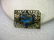 True Vintage Victorian Floral Filigree Brooch, Blue - 3