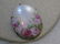 Victorian Painted Roses Porcelain Floral Brooch, 1.75" - 2