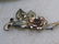 Vintage 1940's Floral Brooch, Amethyst Colored Stones, - 8