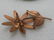 Vintage Copper Floral Brooch, Gold Rhinestone Center, - 7
