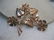 Vintage Sterling Copper Floral Brooch, Matching - 2