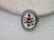 Vintage Sterling Silver Enameled Rose Filigree Framed