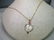 Gold Tone Glass Heart Pendant on 26" Oval Link Chain,