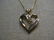 Vintage 10kt Diamond Heart Necklace, Baguettes/Round, - 2