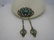 Vintage 1930's-1940's Brooch with Dangles, Green Glass, - 2