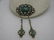 Vintage 1930's-1940's Brooch with Dangles, Green Glass, - 5