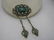 Vintage 1930's-1940's Brooch with Dangles, Green Glass, - 6