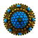 ANTIQUE 9k Yellow Gold, Diamond & Turquoise Brooch