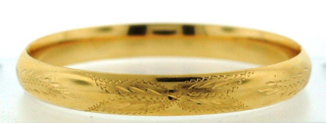 14K YELLOW GOLD STAMPED BANGLE BRACELET ITALY HALLMARKS (1 of 5)