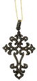 LOVELY Silver, 14k Yellow Gold & Diamond Cross