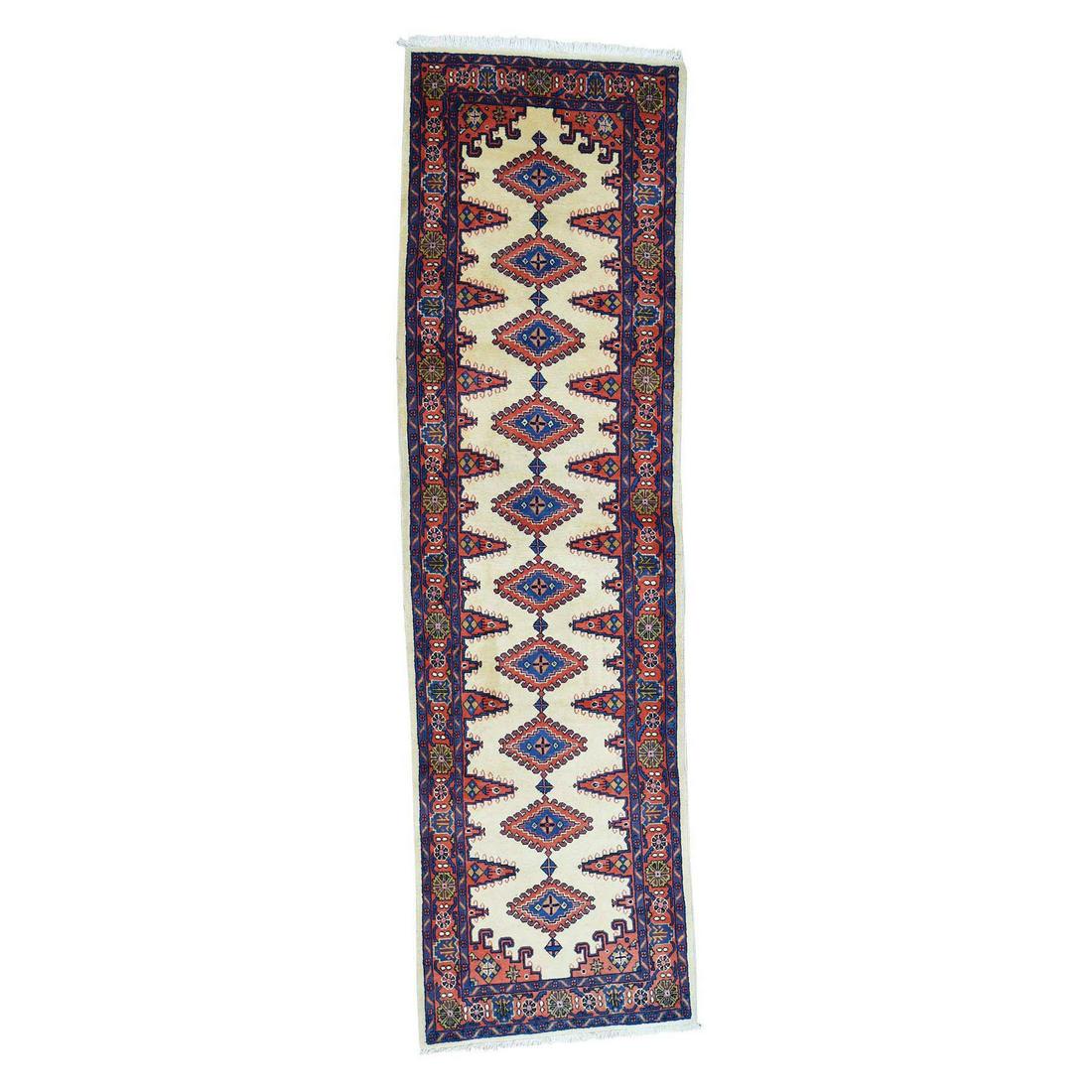 Hand-Knotted Persian Viss Pure Wool Runner Oriental Rug (1 of 12)