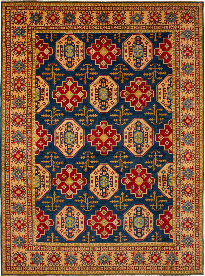 Hand-knotted Finest Gazni Navy Blue Wool Rug 9'9" x (1 of 4)