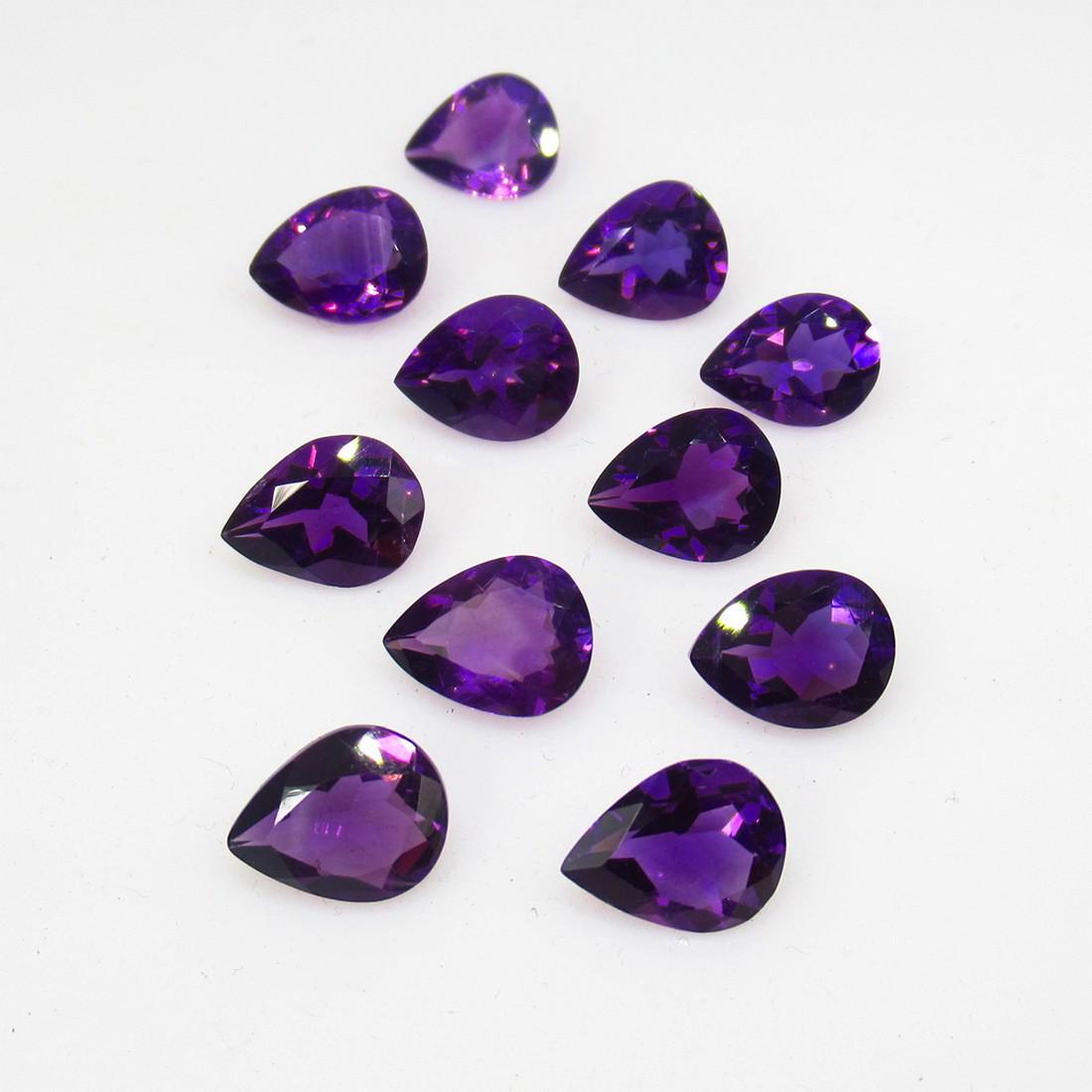 20.92 Ct Natural 11 Purple Amethyst Pear Necklace Set (1 of 3)