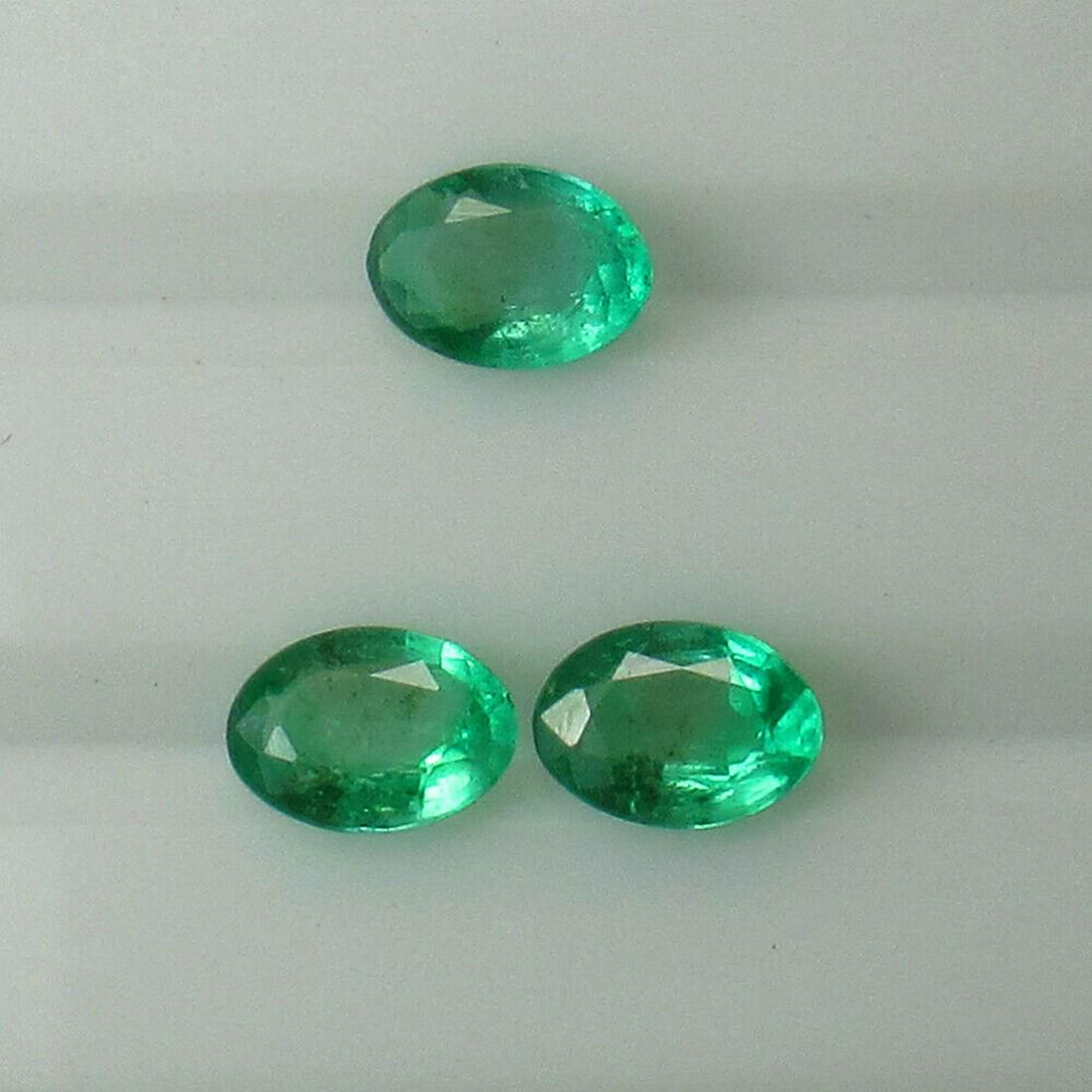 2.00 Ct Natural 3 Zambian Emerald Oval Set (1 of 2)