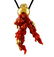 24.10 g Red Coral Branch, Diamonds, 18 Karat Yellow