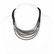 Black and Silver Tubular Multi Strand Necklace