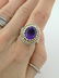 LADIES 925 18k YELLOW GOLD JEANEA 12x10 OVAL PURPLE - 5