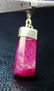 Natural Pink Ruby Pendant With Silver Cap (Glass - 5