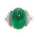 5.47 g 18k White Gold Emerald Diamond Ring