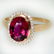 2.17 g Yellow Gold Rubylite Diamond Ring - 2