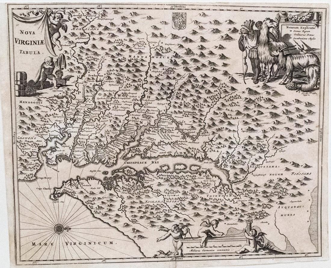 1671 Montanus Map of Very Early Virginia -- Nova (1 of 1)