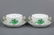 Pair of Herend Chinese Bouquet Green Cream Soup Bowls