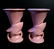 Pair McCoy Pink Mid Century Leaf Vases - 2