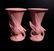 Pair McCoy Pink Mid Century Leaf Vases - 3