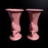 Pair McCoy Pink Mid Century Leaf Vases - 5