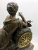 Patinated Metal and Marble Figural Mantel Clock - 16