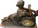 Patinated Metal and Marble Figural Mantel Clock - 7