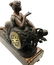 Patinated Metal and Marble Figural Mantel Clock - 8
