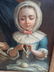 "C. A. Coypel" Oil on Canvas "Mending a Glove" - 2