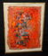 70s Hawaii Red Abstract Impasto Oil John Young