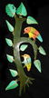 80s HAITIAN SCULPTURE BIRDS A. LEANDRE