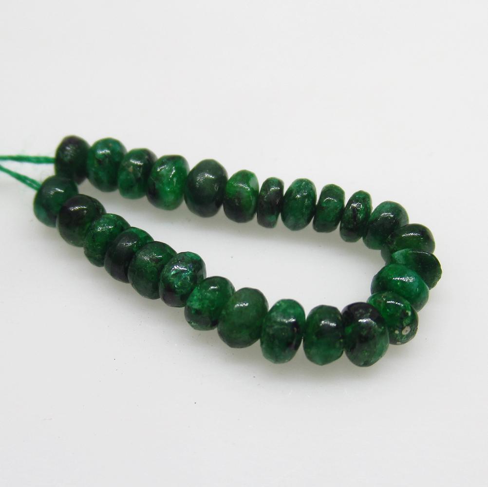 4.90 Ct Natural 26 Zambian Emerald Drilled Round Beads (1 of 2)